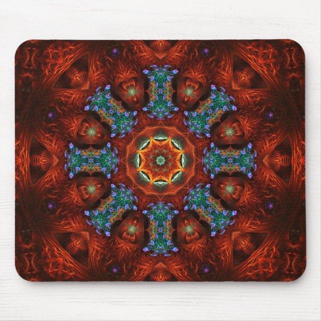 Mousepad Fractal Mandala Reds Escuros (Frente)