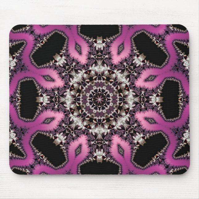 Mousepad Fractal Mandala, Serpente Rosa (Frente)