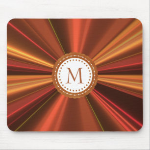 Mousepad Fractal Metálico Dourado E Vermelho