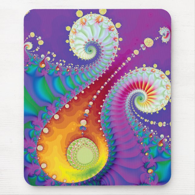 Mousepad Fractal multicolorido da espiral do primavera (Frente)