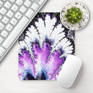 Mousepad Fractal Roxo Púrpura Preto Moderno