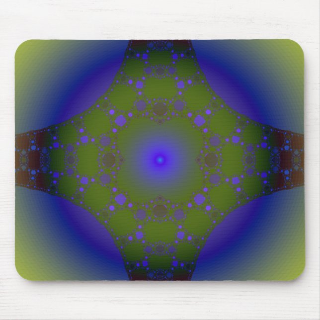 Mousepad Fractal verde e azul (Frente)