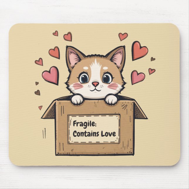 Mousepad Fragile: Contains Love (Frente)