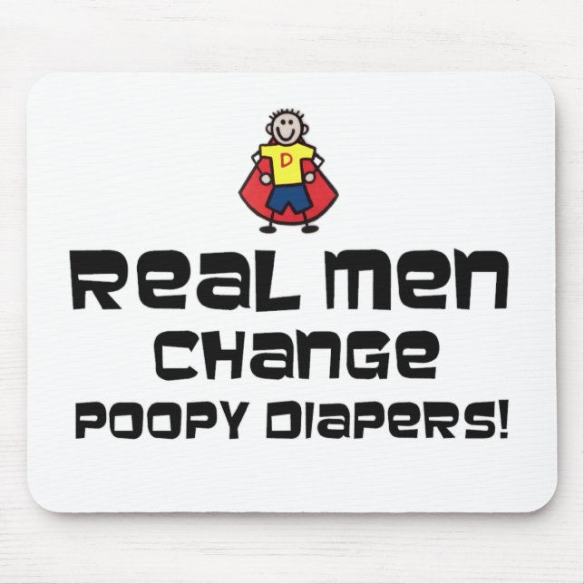 Mousepad Fraldas reais de Poopy da mudança dos homens (Frente)