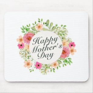 Mousepad Frame Floral de Dia de as mães Feliz Eleg