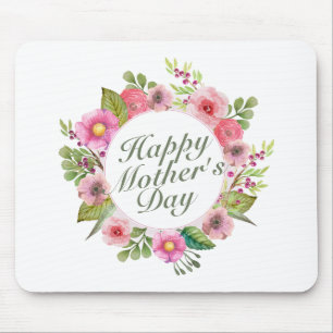 Mousepad Frame Floral de Dia de as mães Feliz Eleg