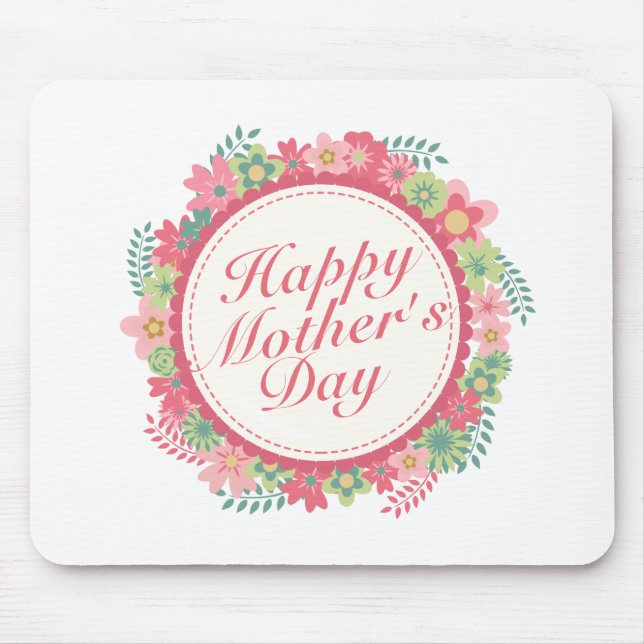 Mousepad Frame Floral de Dia de as mães Feliz Eleg (Frente)