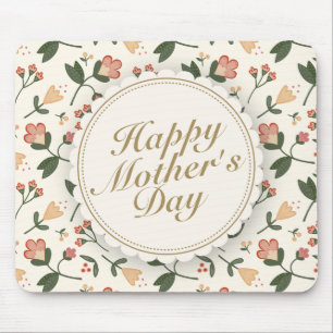 Mousepad Frame Floral de Dia de as mães Feliz Eleg