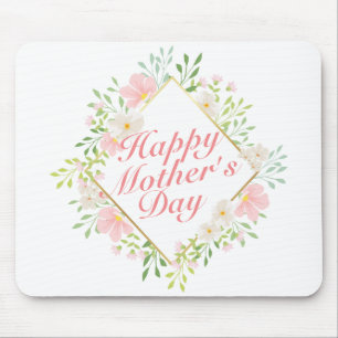 Mousepad Frame Floral de Dia de as mães Feliz Eleg