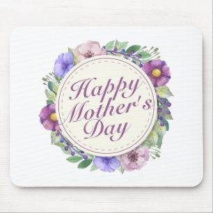 Mousepad Frame Floral de Dia de as mães Feliz Eleg