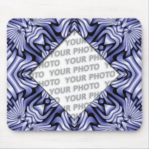 Mousepad frameART do caleidoscópio - azul + seus foto & te