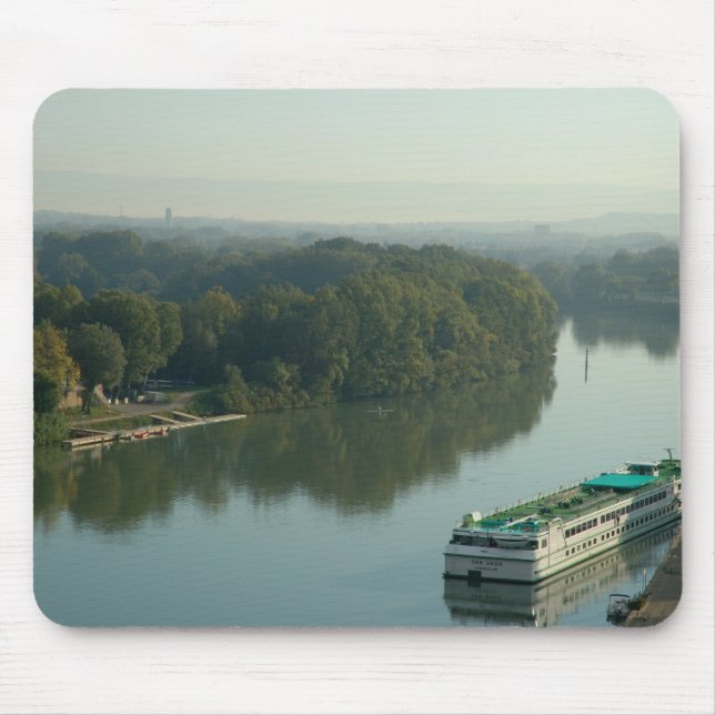 Mousepad França, Avinhão, Provença, barco fluvial de Van Go (Frente)