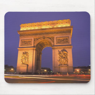 Mousepad França, Paris, Arco do Triunfo ao anoitecer.
