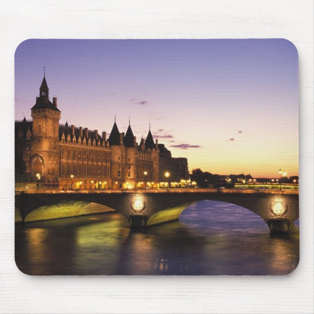 Mousepad França, Paris, Rio Sena e Conciergerie em (Frente)