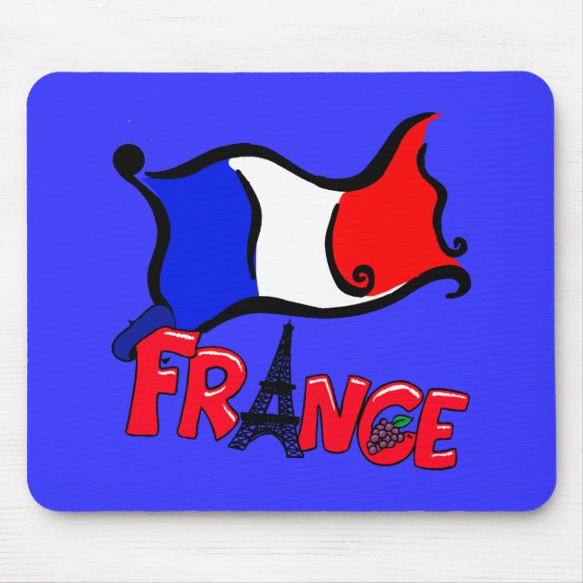 Mousepad France com produtos da bandeira (Frente)