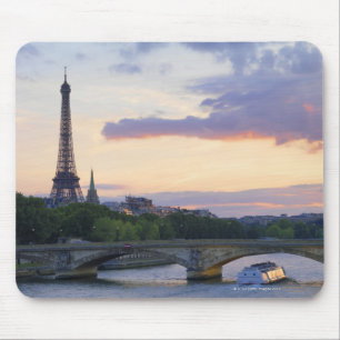 Mousepad France, Paris, barco da excursão no rio Seine,