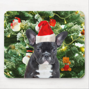 Mousepad Francês Bulldog Ornamento de Árvore de Natal Snowm