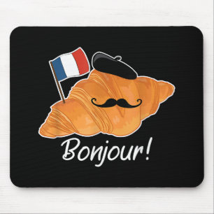 Mousepad Francês Croissant Lover França Bandeira Francófilo