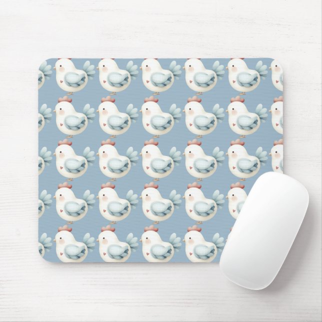 Mousepad Frango Cottagecore Pastel (Com mouse)