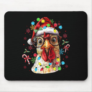 Mousepad Frango de Luzes de Natal Papai Noel Árvore de Nata