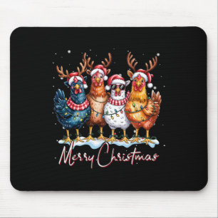 Mousepad Frango de Luzes de Natal Papai Noel Árvore de Nata