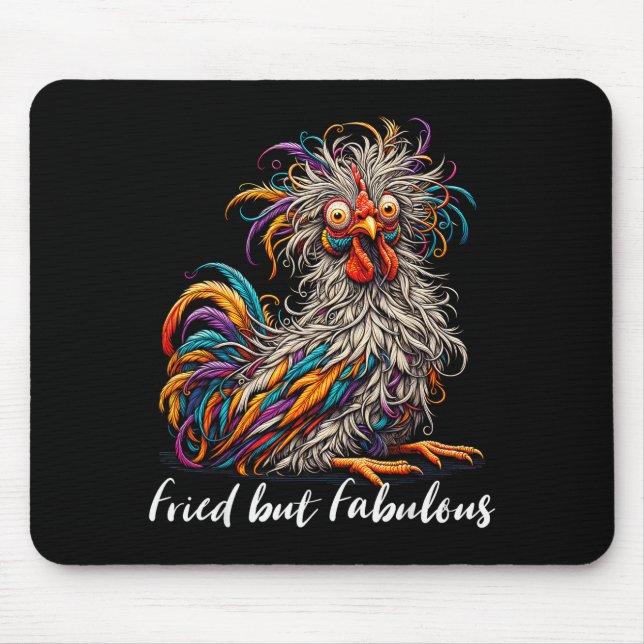 Mousepad Frango Engraçado Frito Mas Fabuloso Gráfico Mulher (Frente)