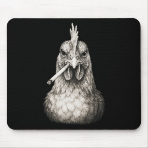 Mousepad Frango engraçado fumando cigarro Gen Z Meme Fazend