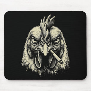 Mousepad Frango Engraçado Fumando Cigarro Meme Vintage Grun