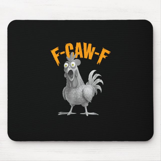 Mousepad Frango F-Caw-F Engraçado Frango F-Caw-F Retro Clás (Frente)