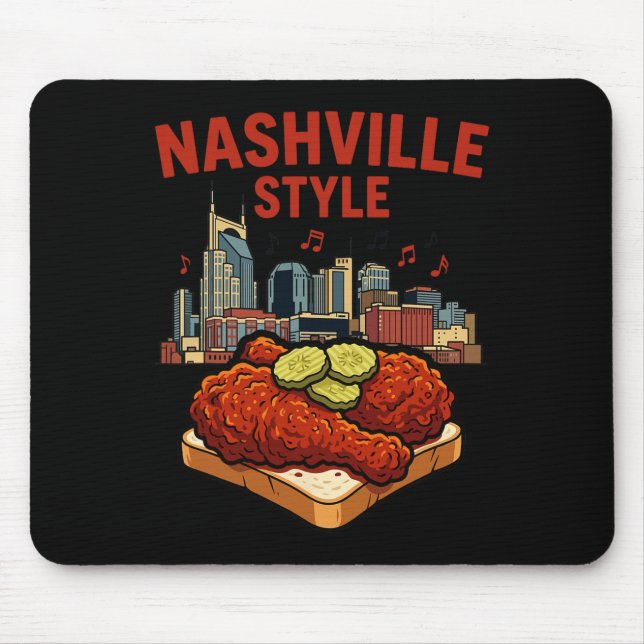 Mousepad Frango Frito Apimentado Estilo Nashville E Music C (Frente)