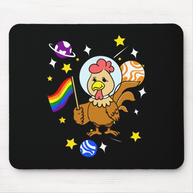 Mousepad Frango Gay no Espaço Orgulho Gay _1  (Frente)