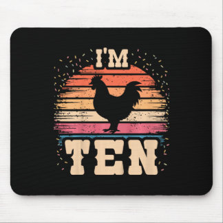 Mousepad Frango Menino Menina Aniversário de 10 Anos 10º Fr