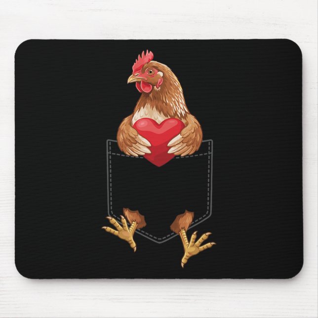 Mousepad Frango No Bolso Design De Amante De Animais De Gra (Frente)