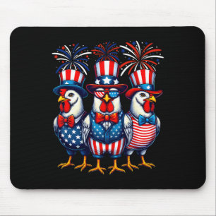 Mousepad Frango Patriótico Bandeira Dos EUA Amante De Frang