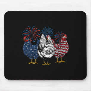 Mousepad Frango Patriótico Dos Eua 4 De Julho Dia Da Indepe