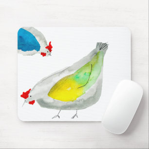 Mousepad Frangos fofos aquarela