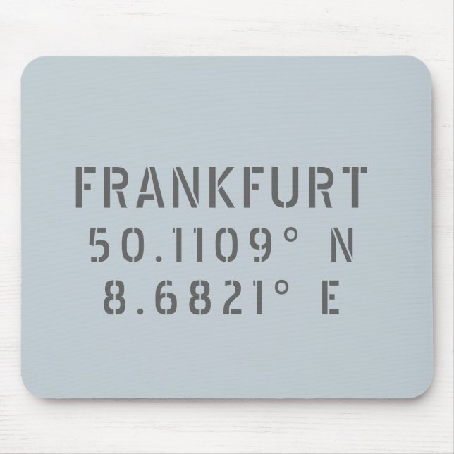Mousepad Frankfurt Latitude e Longitude (Frente)