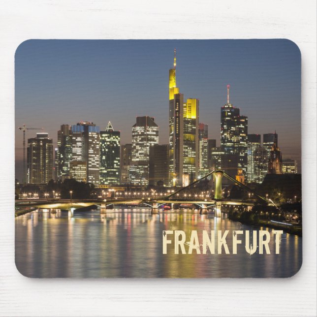 Mousepad Frankfurt Skyline Alemanha Presente Vintage Souven (Frente)
