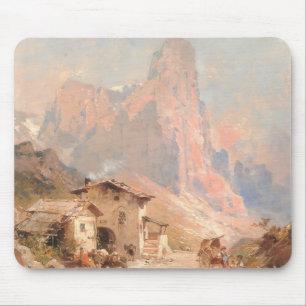 Mousepad Franz Unterberger: Figuras em uma vila, dolomites