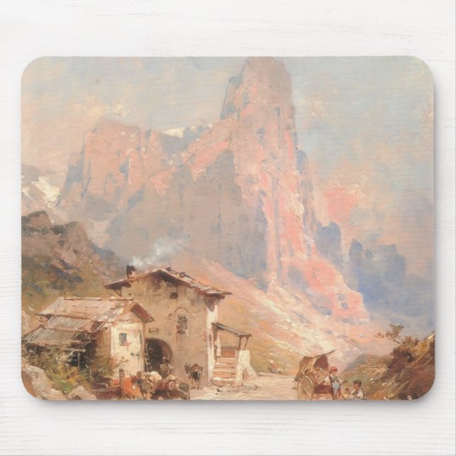 Mousepad Franz Unterberger: Figuras em uma vila, dolomites (Frente)