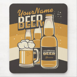 Mousepad Frasco de Cerveja Personalizado Bar Repetitivo