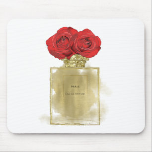 Mousepad Frascos Florais, Rosas vermelhas de Frasco de Perf