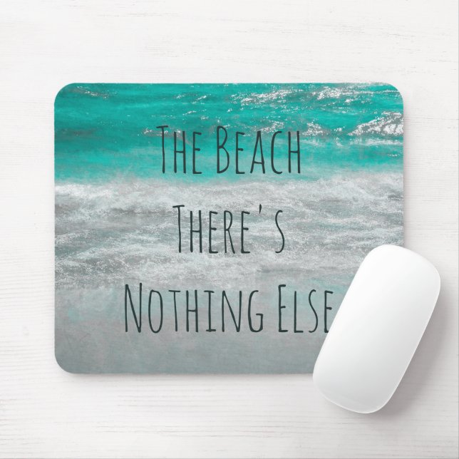 Mousepad Frase das ondas do oceano branco de turquesa de pr (Com mouse)