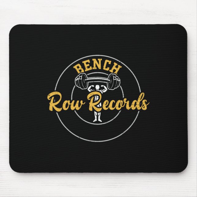 Mousepad Frases de registros de remada de banco de musculaç (Frente)