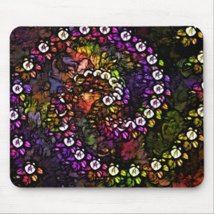 Mousepad Fratural roxo Psicodélico Arco-Íris Espiral
