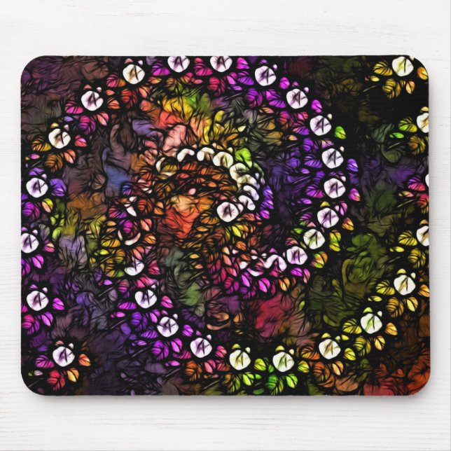 Mousepad Fratural roxo Psicodélico Arco-Íris Espiral (Frente)