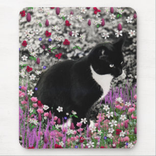 Mousepad Freckles nas flores II - gato do gatinho do