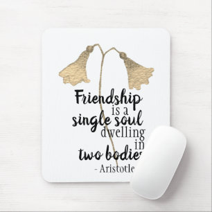 Mousepad Frente de Amizade Cotação de Água Dourada Elegante