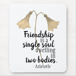 Mousepad Frente de Amizade Cotação de Água Dourada Elegante