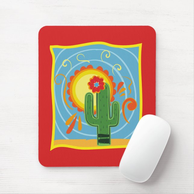 Mousepad Frida Kahlo Cactus Graphic (Com mouse)
